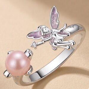 Fairy Pink Pearl Silver Ring - Women Jewelry